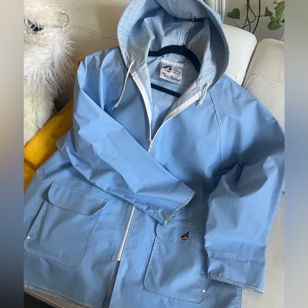 Powder Blue Gortex Rain jacket. Womens Size L